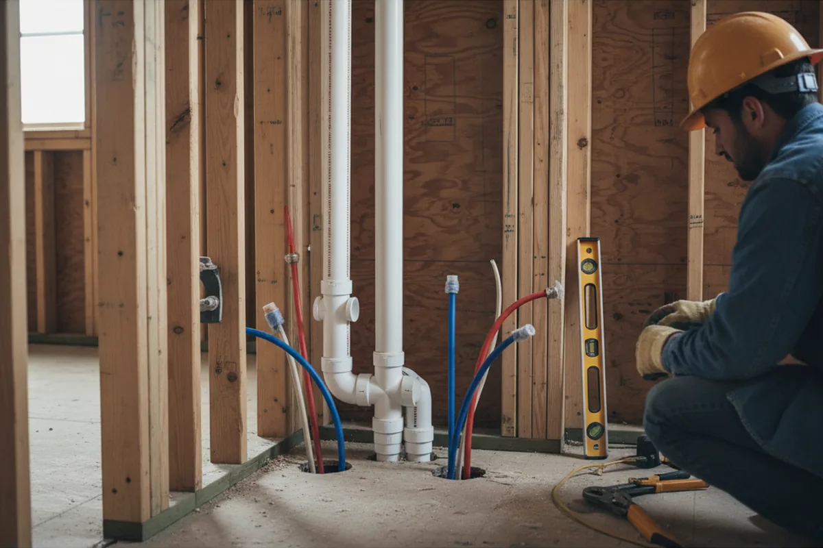 Drain and supply rough-in during Drain Cleaning in Soda Springs